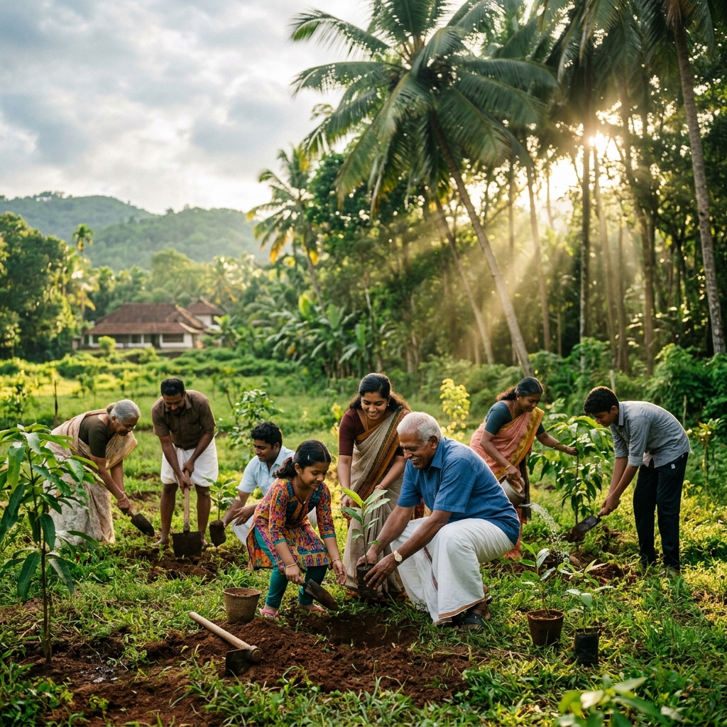 Vigil Kerala community tree planting session
